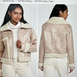 MOTHER The Patch Pocket Roamer Jacket- Faux Shearling Jacket